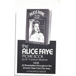 Alice Faye Movie Book Advertisement 1970s Vintage Print Ad